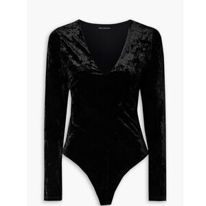 Good American women black velvet plunging V Neck size 5